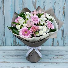 Букет цветов из:  Герберы, Альстромерии и Хризантемы в Лямбирь