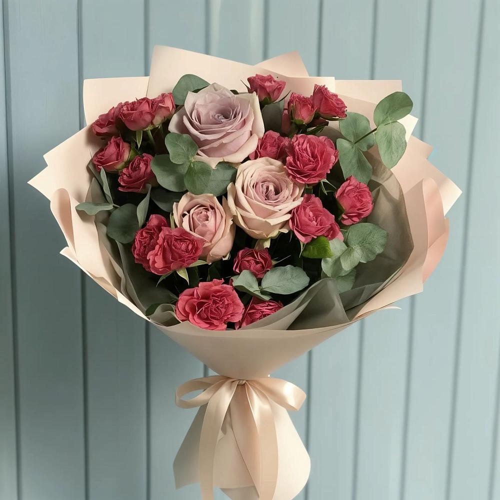 Букет цветов из: Гвоздики и Розы в Лямбирь