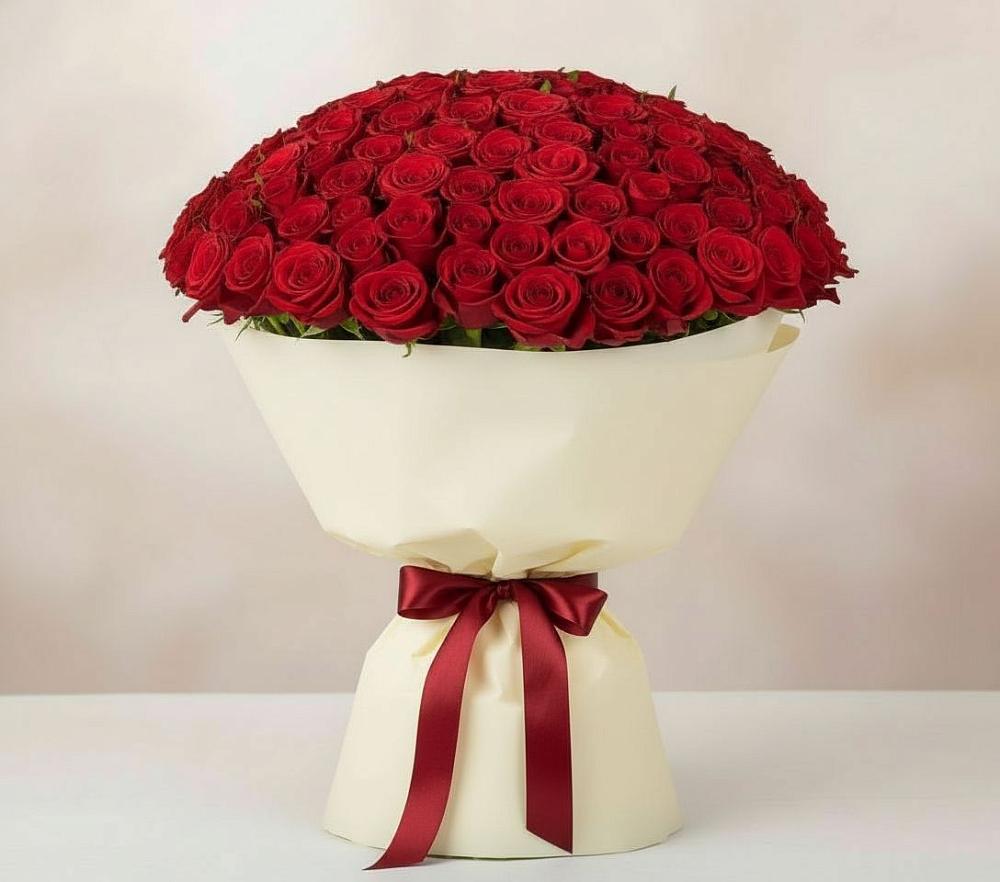 Букет 101 Красная роза Милано в Лямбирь