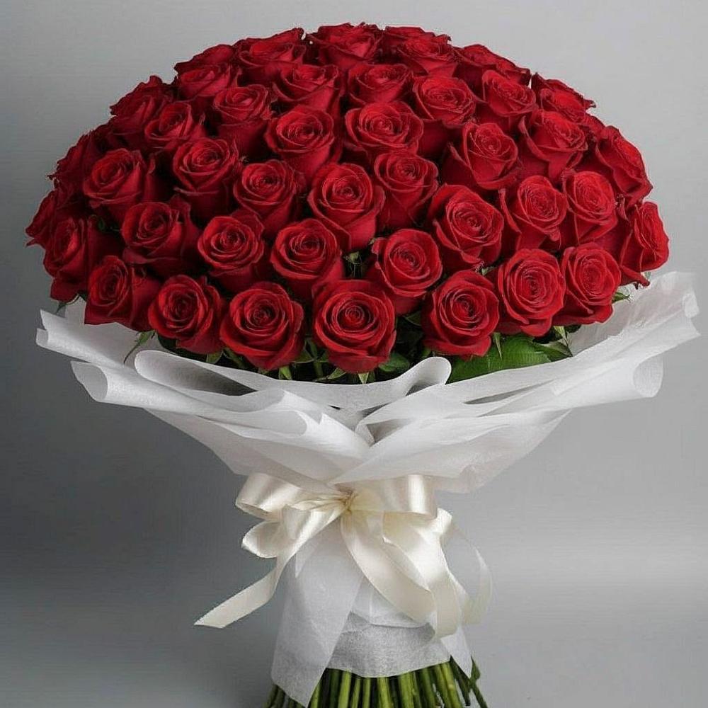 Букет 101 Красная роза Блэк Мэджик в Лямбирь