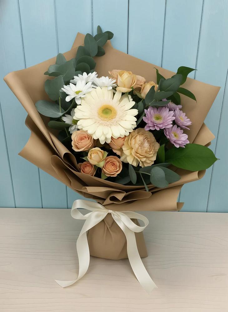 Букет цветов из: Герберы и Хризантемы в Лямбирь
