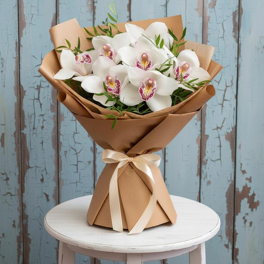 Букет цветов из: Орхидеи и Розы в Лямбирь
