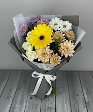 Букет цветов из:  Розы, Герберы и Хризантемы #REPLACE_PRED# Лямбирь
