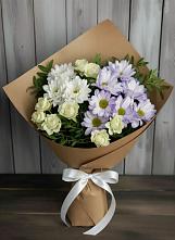 Букет цветов из:  Хризантемы и Розы в Лямбирь