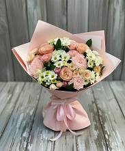 Букет цветов из:  Гвоздики, Розы и Хризантемы в Лямбирь