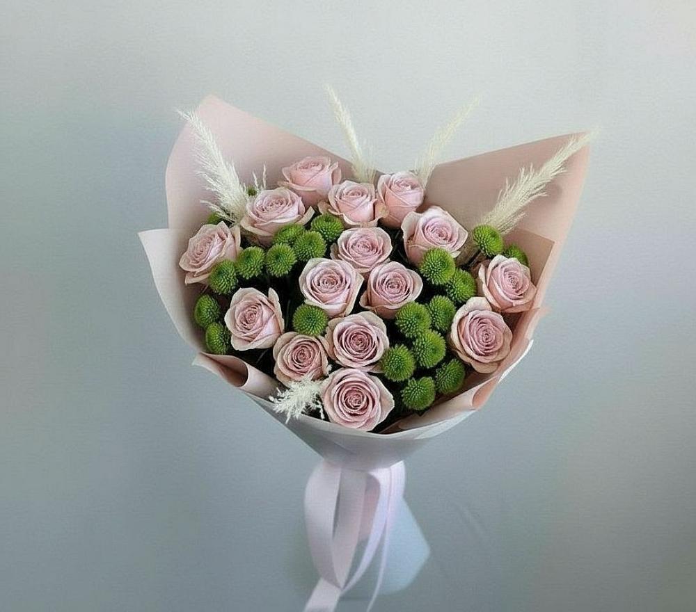 Букет цветов из: Розы и Хризантемы в Лямбирь