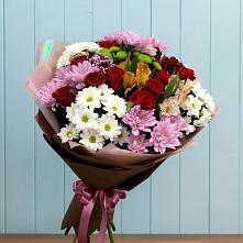 Букет цветов из:  Розы, Хризантемы и Альстромерии в Лямбирь