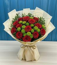 Букет цветов из:  Розы и Хризантемы в Лямбирь